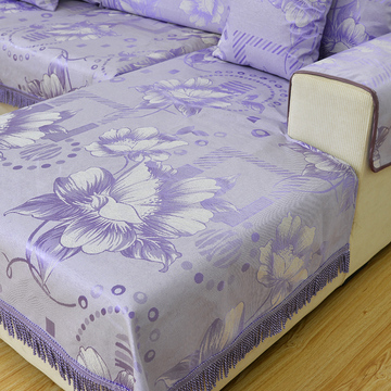 夏季冰丝沙发垫坐垫夏天布艺防滑皮沙发竹凉席藤席凉垫子定做紫色