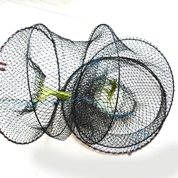 两洞螃蟹笼 捉蟹笼 虾笼 渔网捕蟹笼 鱼笼折叠圆形笼渔笼特价包邮