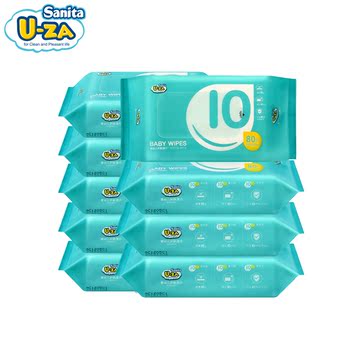 韩国UZA进口婴儿湿巾80片X9包 进口湿巾更安全