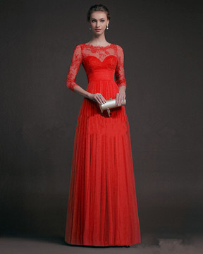 2015 Women Maxi Lace Long Prom Dress 蕾丝拼接长款连衣裙