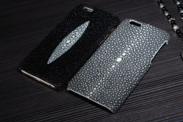 iphone6plus手机保护套 珍珠鱼皮套真皮 苹果6splus手机壳定制