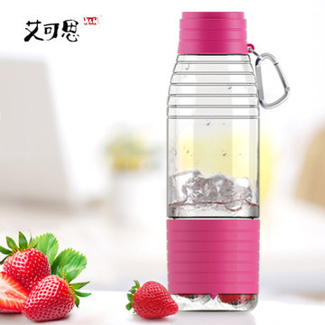 艾可思 塑料柠檬水杯 榨汁杯 动感活力水瓶 便携茶杯 随手杯子