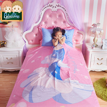 BlueBlue/布鲁宿舍单人床上三件套 纯棉女孩公主床单儿童床品1.2m