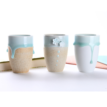 手工陶瓷韩创意简约情侣流釉杯带盖马克杯水杯咖啡杯生日礼物