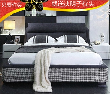 布床 可拆洗布艺床现代婚床储物床北欧大床1.8米双人床乳胶软包床