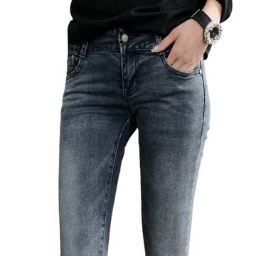 2015韩版新款 弹性显瘦牛仔裤女式 修身长裤