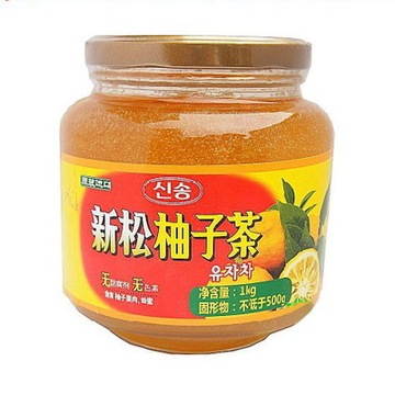韩国 原装进口食品 新松蜂蜜柚子茶1kg/瓶嫩肤养颜韩国