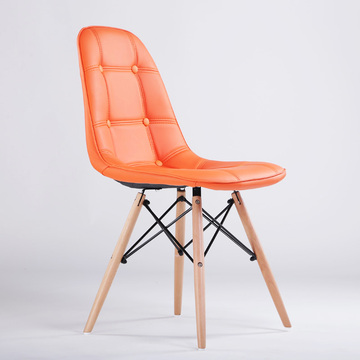 休闲洽谈椅简约时尚皮椅咖啡椅餐椅创意Eames伊姆斯椅子靠背椅