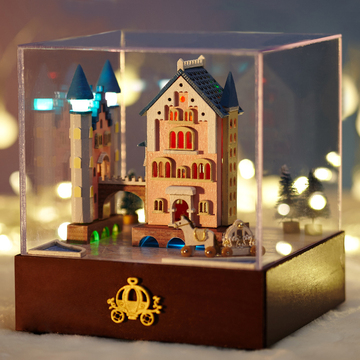 旋转城堡马车创意礼物手工拼装模型建筑玩具diy小屋生日礼品女生
