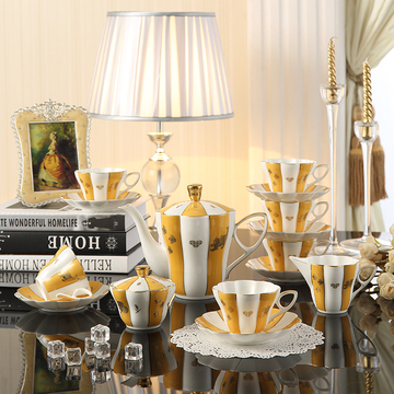 15头骨瓷咖啡套具英式下午茶茶具整套杯具陶瓷欧式茶杯咖啡杯套装