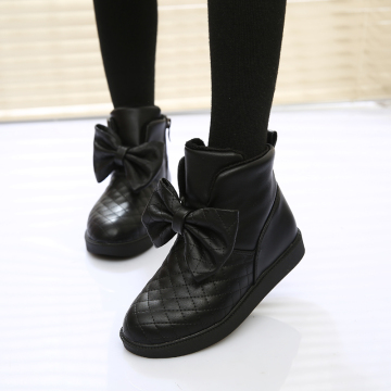 秋冬季韩版童鞋女童4-5-6-7-8-9黑色雪地靴10岁短靴棉鞋大童皮鞋
