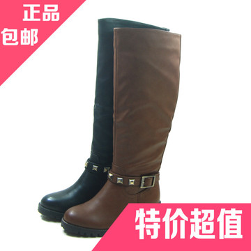 卓诗尼女鞋2014冬季新款女靴子中跟厚底骑士长靴高筒靴144174634