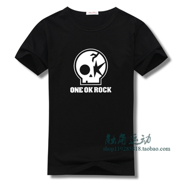 one ok rock摇滚潮款夏季男装纯棉圆领短袖T恤男士休闲半袖体恤衫