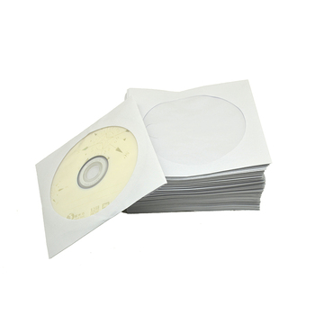 80克白色光盘袋纸袋CD/dvd光盘包装袋12cm光碟袋光盘套100个
