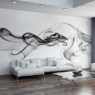3d立体简约大型壁画 抽象沙发背景墙纸壁纸 无缝无纺布墙纸烟雾