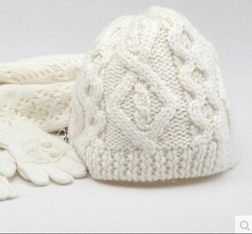 英氏正品2014新款女宝宝儿童羊毛保暖144468帽子围巾手套三件套装