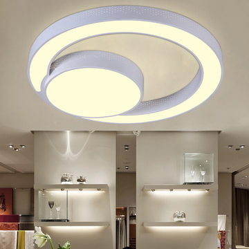 LED吸顶灯客厅卧室房间灯创意异形吸顶灯现代中式简约圆形铁艺灯