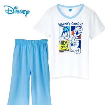 迪士尼儿童家居服短袖短裤套装夏季背心睡衣睡裤室内服男童女童装