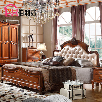 伯利好新款床1.8床欧式风格家具实木床欧式大床新古典卧室床