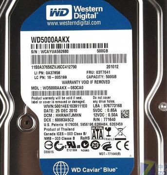 WD/西部数据 WD500AAKX 500G 台式机