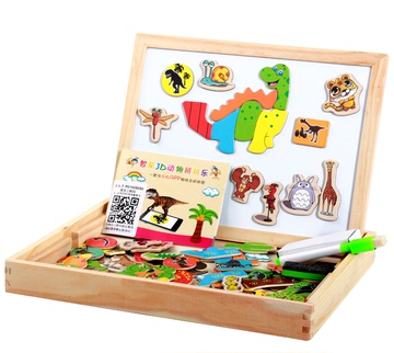 木丸子3D儿童有声早教益智力拼拼乐木制立体AR认知卡片宝宝玩具