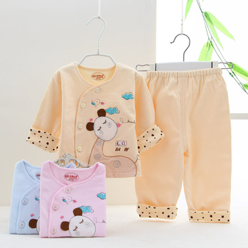 新生儿保暖内衣纯棉婴儿衣服1-2岁宝宝秋衣秋裤套装婴幼儿夹衣套