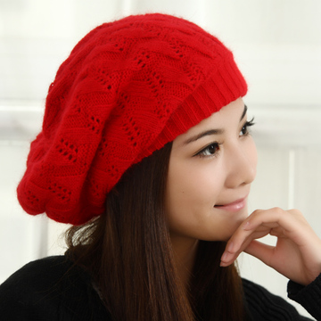 女韩版可爱时尚女帽冬天女士帽子 新款秋冬季贝雷帽兔毛帽子