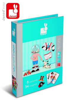 2015新品 法国janod 纸板拼图玩具 魔力磁贴宝盒男孩服装OJ05544