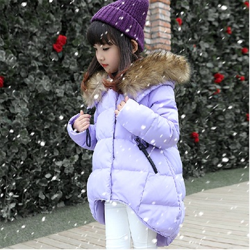 童装2015新款韩版冬装外套女童修身中长款棉衣服儿童公主加厚毛领