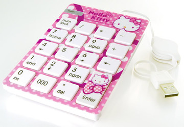 正品hello Kitty卡通 财务迷你笔记本数字小键盘 免切换USB伸缩线