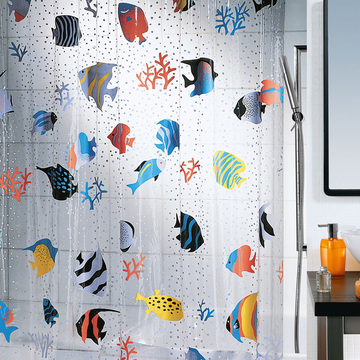 瑞士品牌Spirella PVC防水透明浴帘热带鱼浴帘包邮