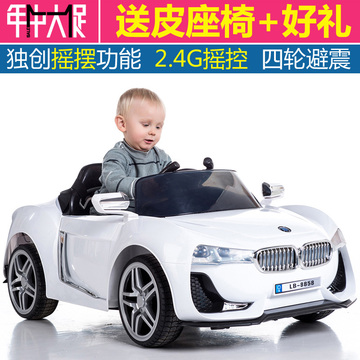 儿童电动车 可摇摆童车 四轮遥控宝宝汽车栋马双驱玩具车可坐人