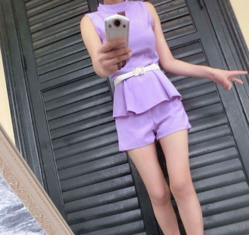 气质淑女欧美时尚短裤套装女2015新款夏韩版潮无袖背心上衣两件套