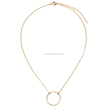 瑞典品牌H&M简约绞花圆环项链 中性款 金色 short necklace