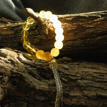 【艺海】原创手工 天然琥珀手链 11mm圆珠
