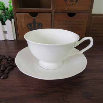 包邮高档纯白骨瓷咖啡杯下午茶杯拿铁杯咖啡杯碟 单品 欧式 200ML