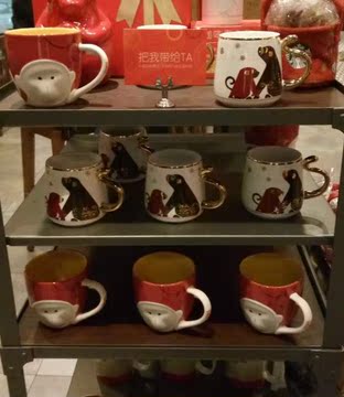 2016星巴克新年款马克杯 猴年马克杯 限量收藏版 杯子 水杯 瓷杯