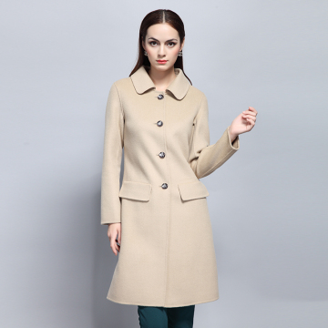 2015新款秋装毛呢外套女中长款呢子大衣双面呢外套LL-56116