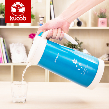 kucob硅家宝 大容量开水壶 按压式真空保温壶 家用玻璃内胆热水壶