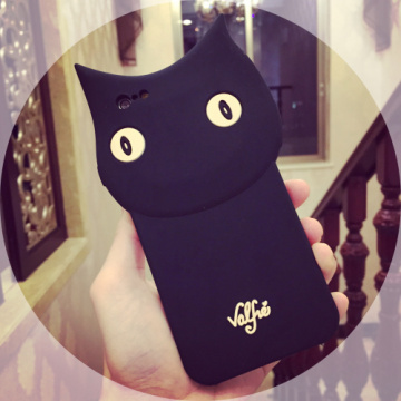 布鲁诺黑猫iphone7/plus手机壳卡通苹果5s/6S可爱硅胶保护套软壳