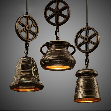 咖啡厅北欧简约吊灯创意个性设计师灯具复古餐厅酒吧台陶瓷吊灯