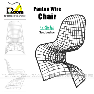 Wire chair铁丝S椅创意椅设计师钻石椅铁艺洽谈椅工业loft镂空椅