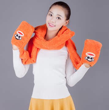 2015韩版新款保暖围巾潮加厚帽子围巾手套三件一体围脖围巾三件套
