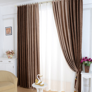 特价定制窗帘成品简约现代纯色雪尼尔布帘加厚高档客厅卧室飘窗布