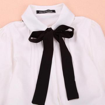韩版英伦学院风手打飘带领结男女通用纯色时尚蝴蝶结领结领带黑白