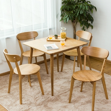 北欧小户型实木4人餐桌椅组合宜家现代简约橡木日式正方形饭桌子