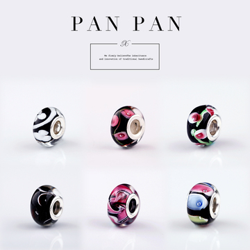 Pandora/潘多拉 925纯银串珠 DIY手链搭配黑色琉璃系列款式