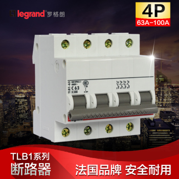 TCL断路器4P63A空气开关总开关小型断路器4P100A  TLB1-63C100/4