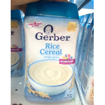 香港代购美国Gerber嘉宝1段纯大米米粉 进口婴儿辅食高铁米粉米糊