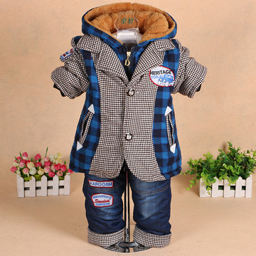 男童装秋冬款套装婴儿小童衣服宝宝冬装0-1-2-3岁加厚棉衣外套潮